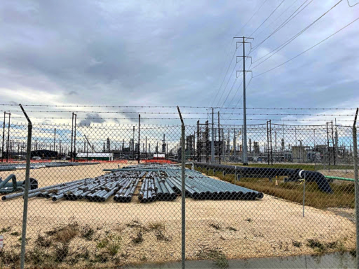 Pipe storage for petrochemical facility, Port Arthur, Texas, 2021